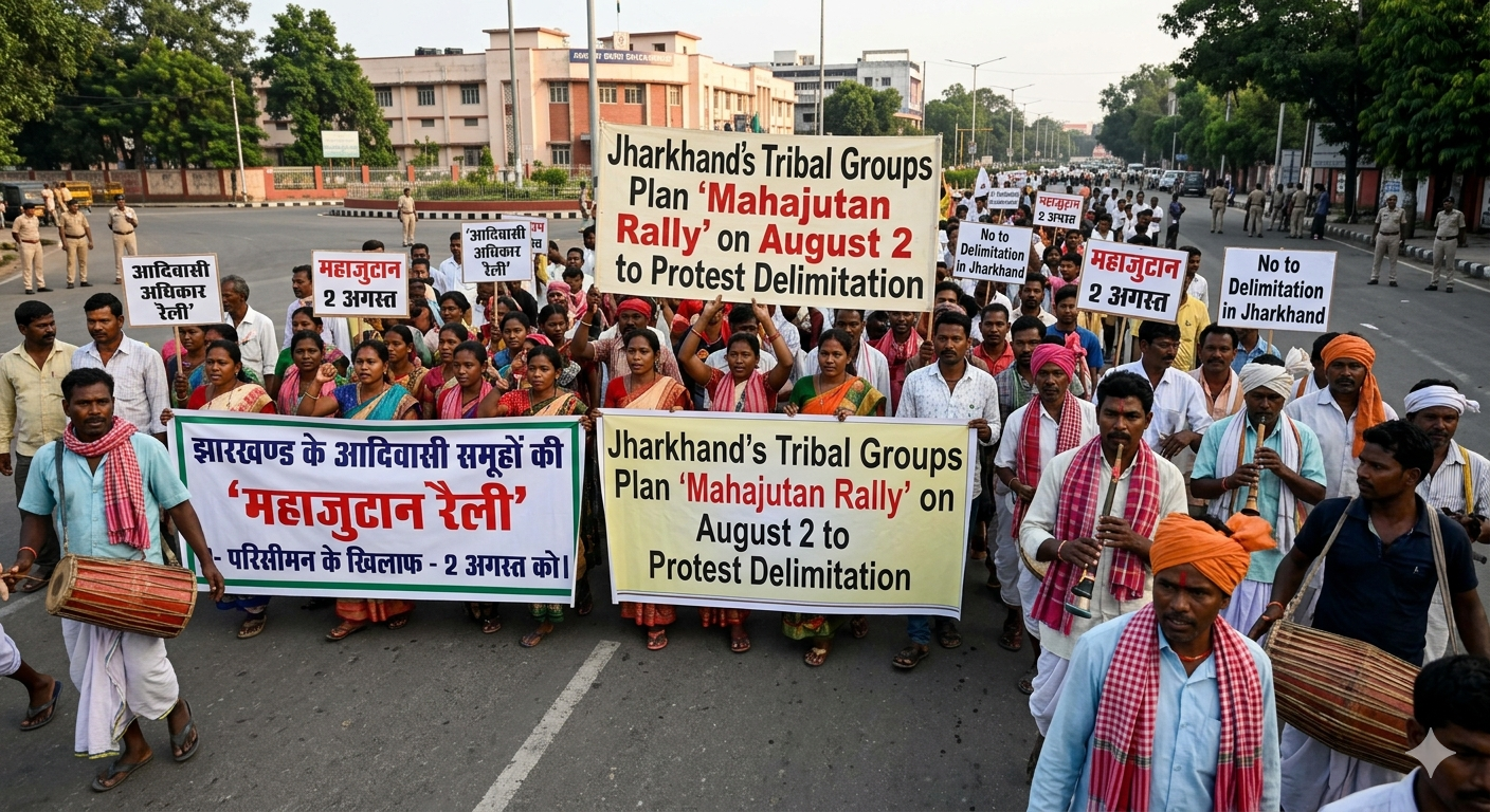 Jharkhand’s Tribal Groups Plan ‘Mahajutan Rally’ on August 2 to Protest Delimitation