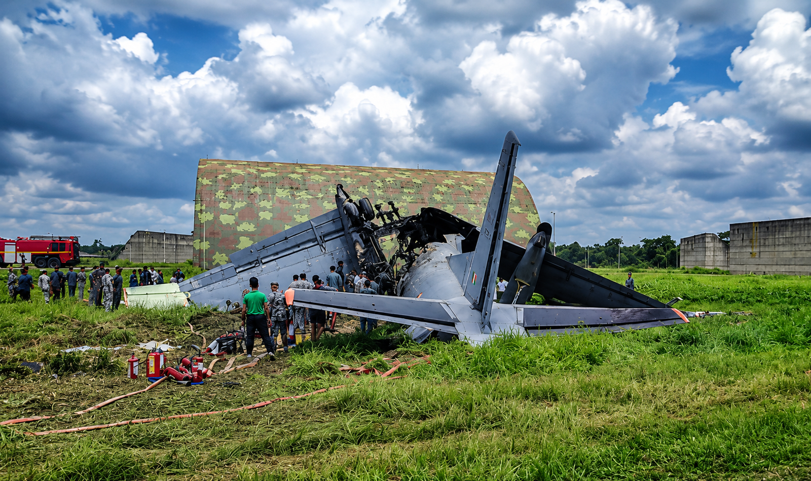 Indian Air Force AN-32 Aircraft crash at Rowriah Airbase in Jorhat, Assam during during landing