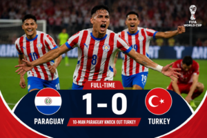 FIFA WC: 10-man Paraguay knock out Turkey 1-0