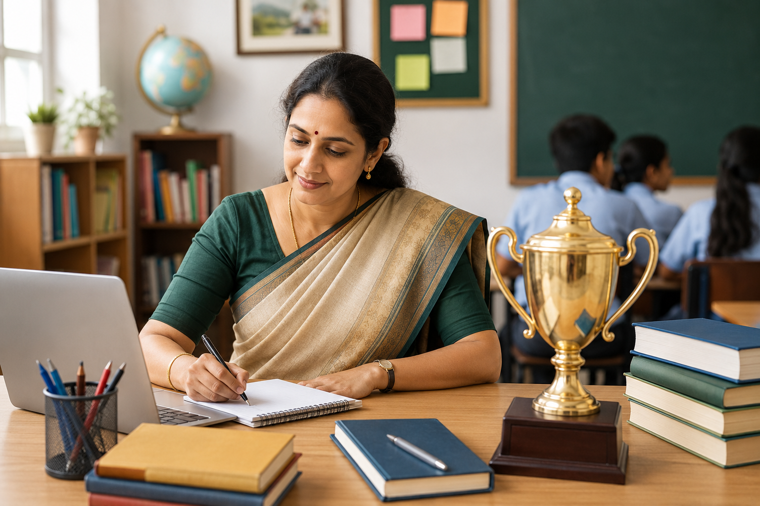 CBSE private school teachers and principals preparing documents to apply online for the National Teachers Award 2025-26