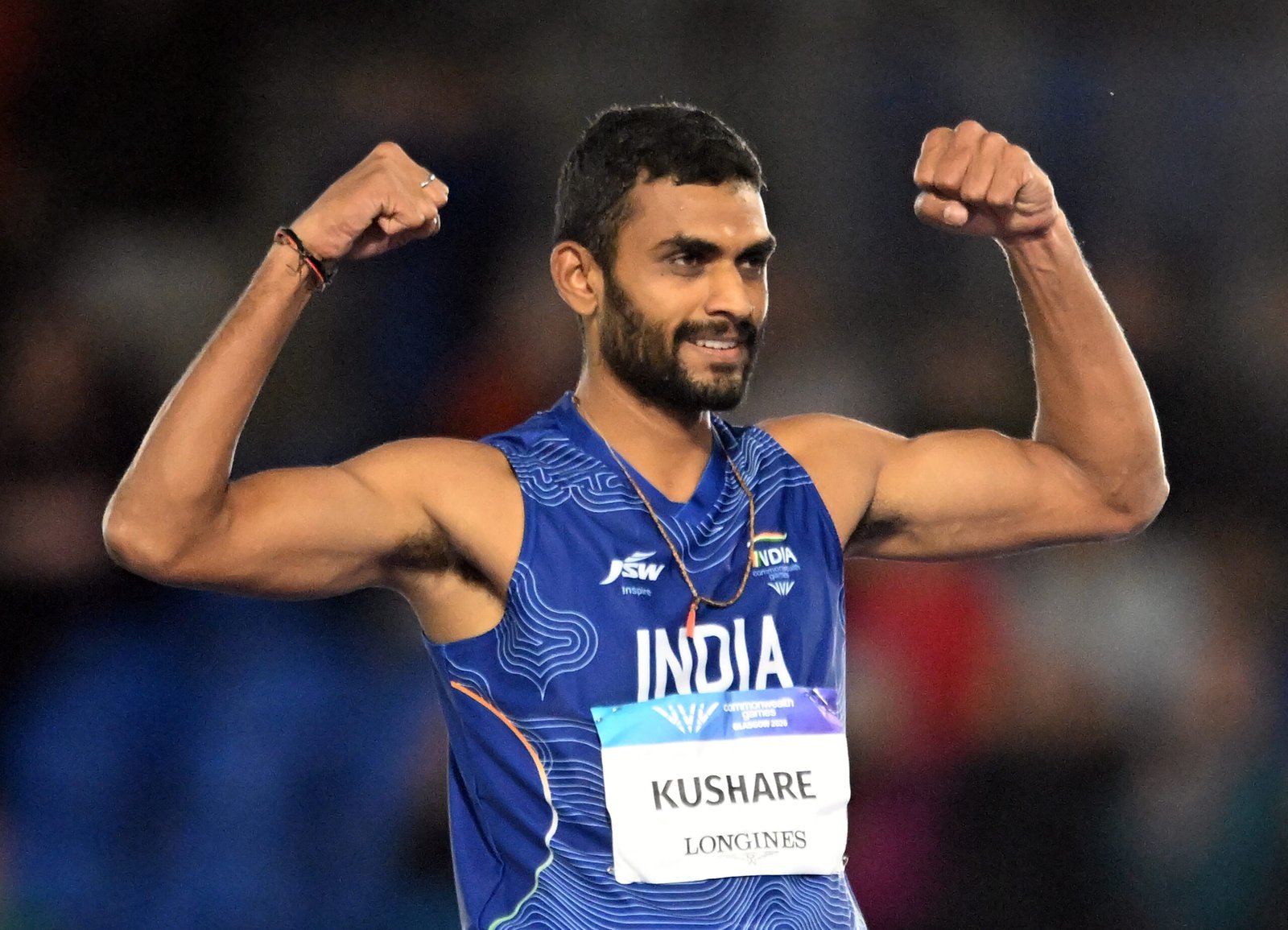 President Droupadi Murmu praising Indian medal winners Sharmila Dhankar, Shilpa K. Shyla, Sarvesh Anil Kushare, and Valluri Ajaya Babu at CWG 2026 Glasgow
