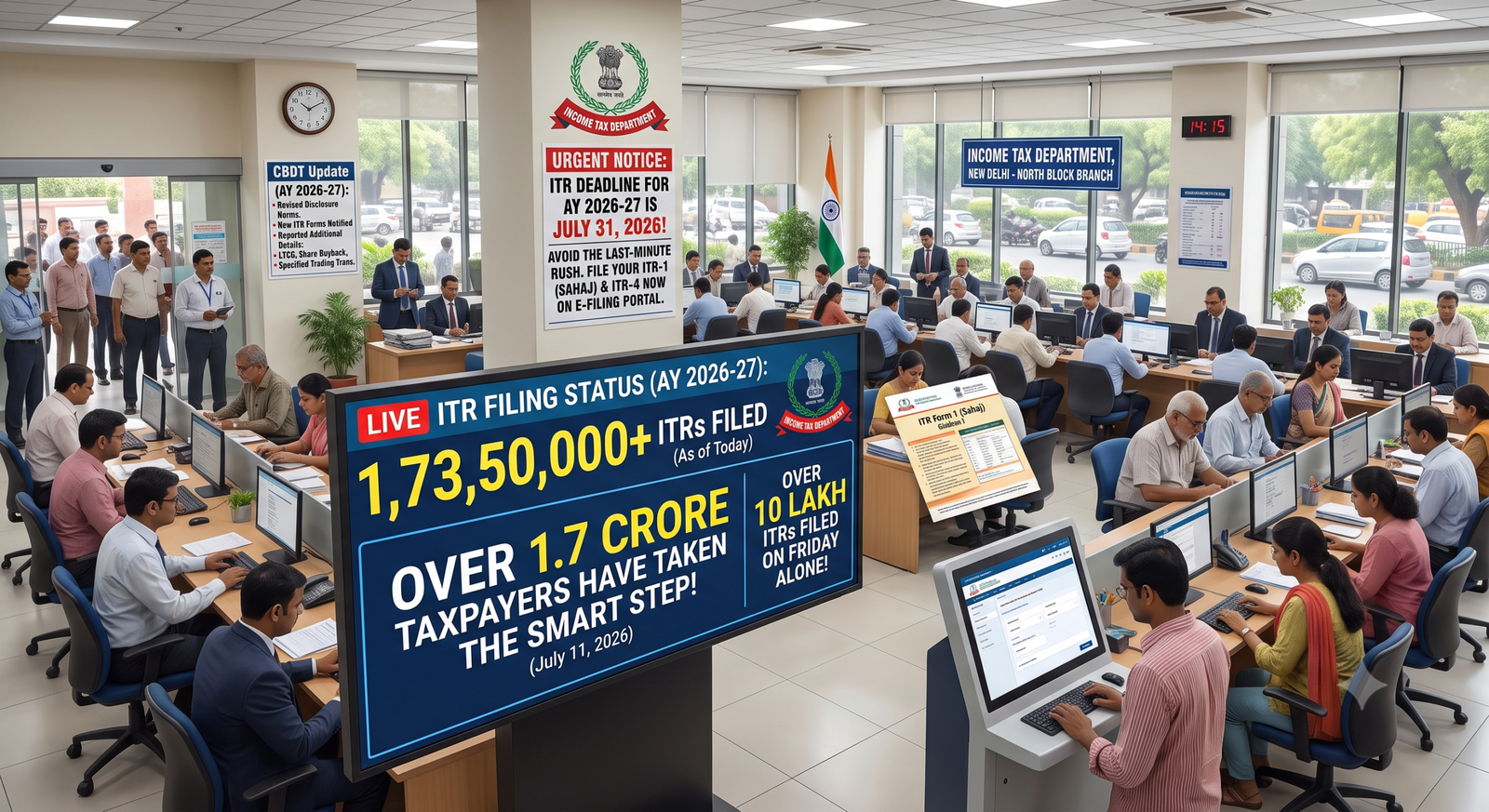 An official screenshot of the Indian Income Tax e-filing portal highlighting successful ITR submissions.