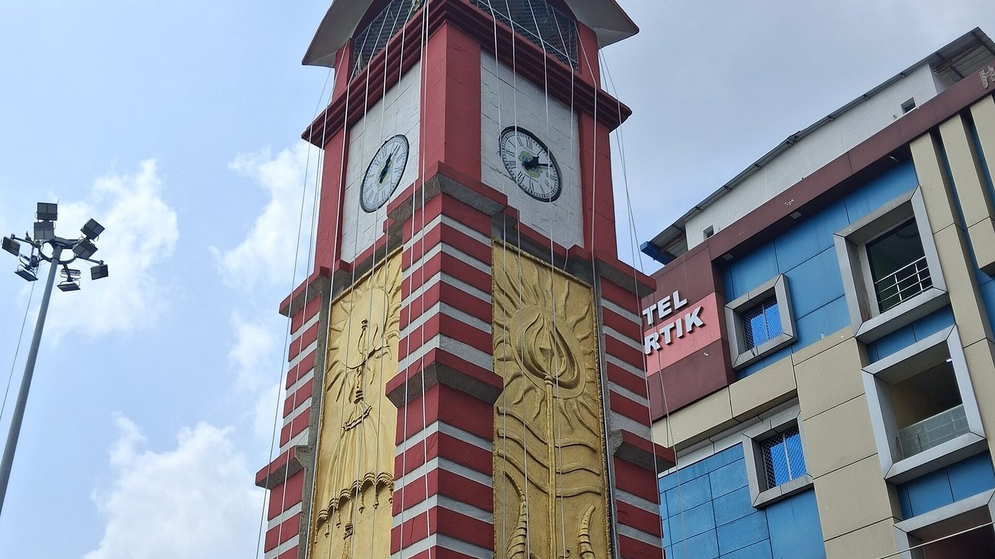 The clock tower at Tower Chowk in central Deoghar