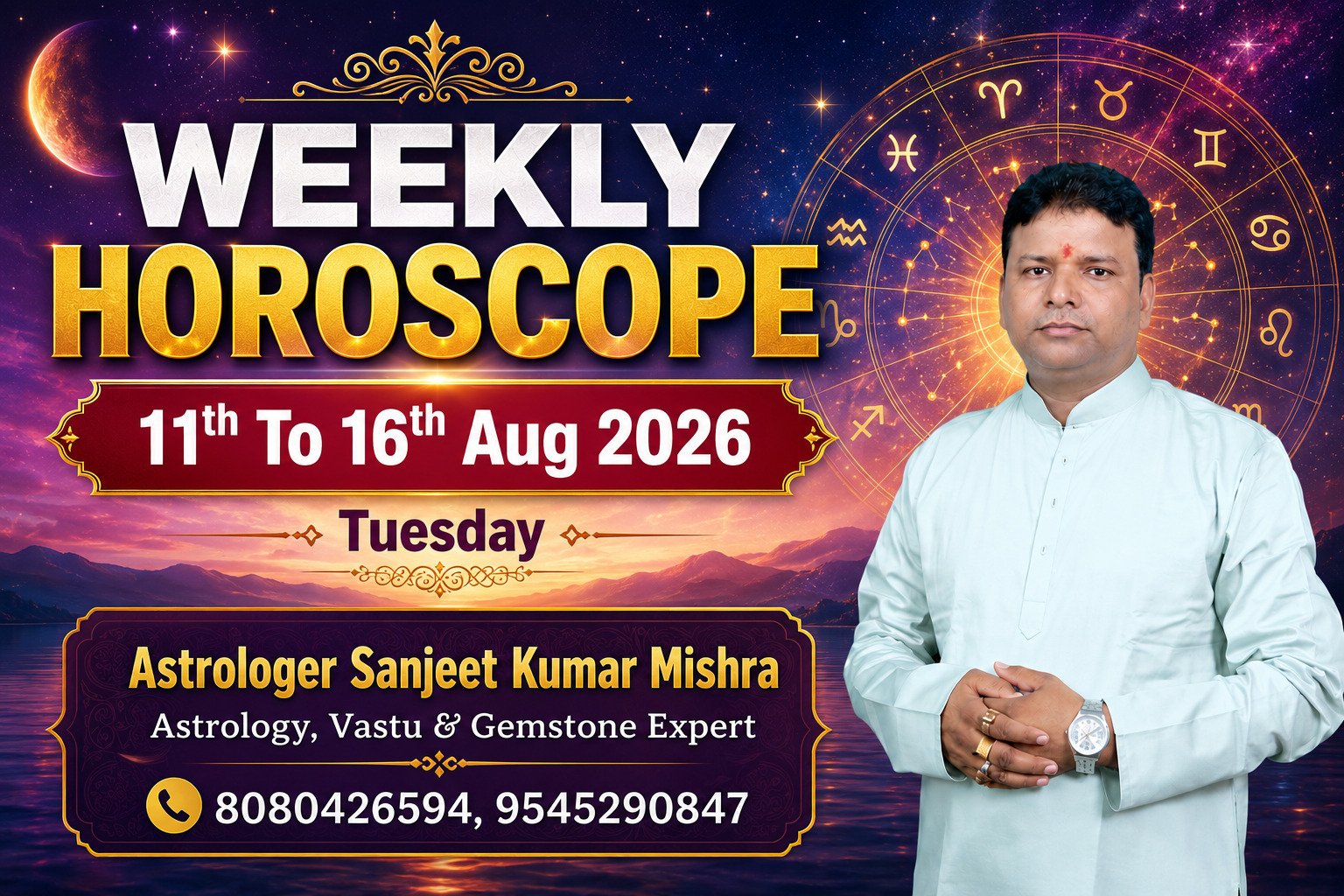 Weekly Horoscope from 11 to 16 August 2026 for all zodiac signs