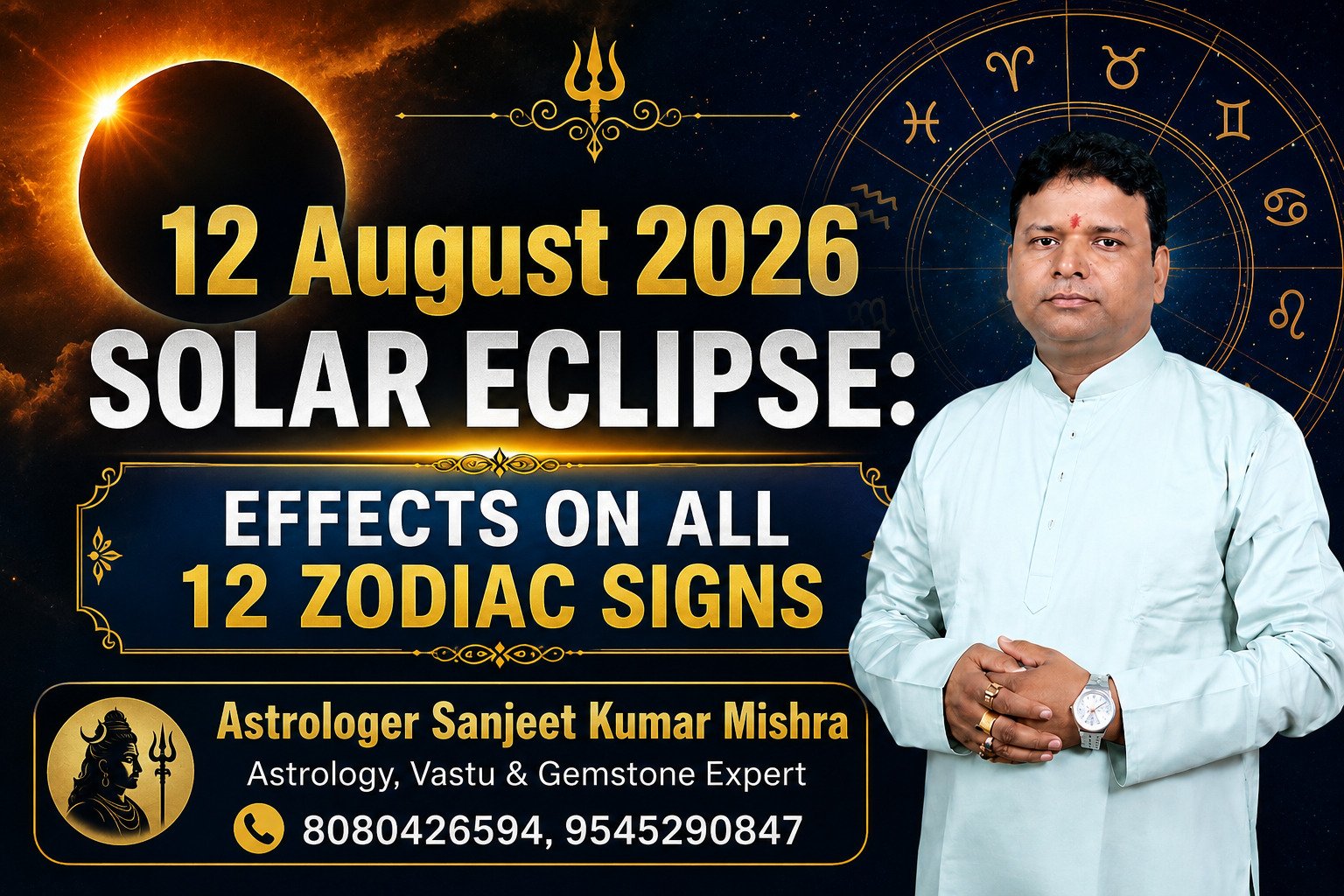 12 August 2026 Solar Eclipse: Effects on All 12 Zodiac Signs