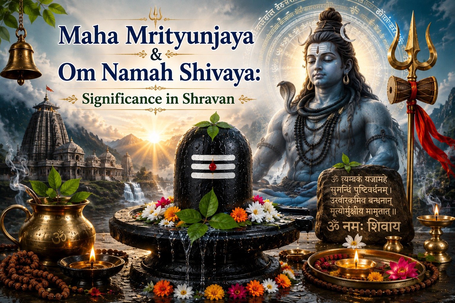 Devotees worshipping Lord Shiva during Shravan 2026 at Baba Baidyanath Dham, Deoghar