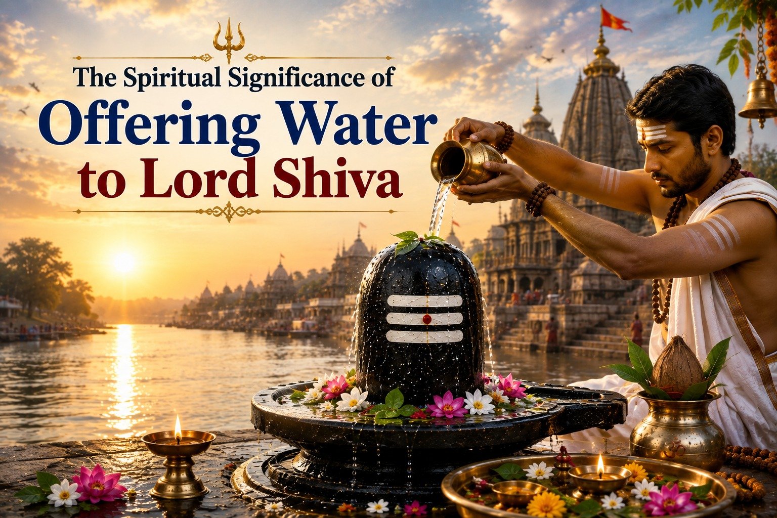 Offering water to Lord Shiva during Shravan at Baba Baidyanath Temple, Deoghar