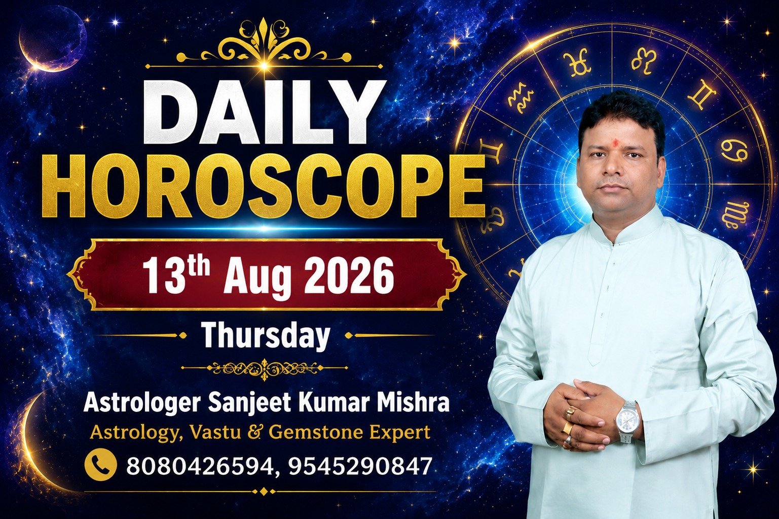 Astrology chart showing 12 zodiac signs for daily horoscope predictions
