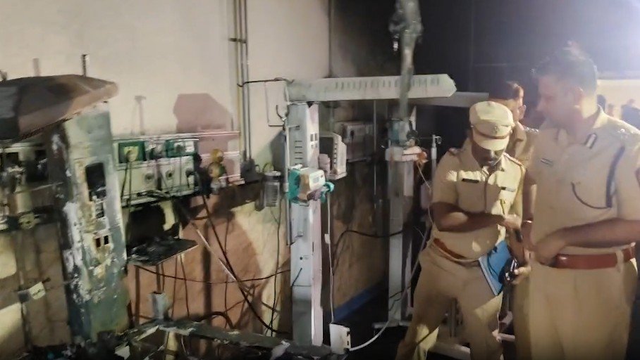 Exterior view of District Women Hospital in Amravati Maharashtra following the NICU fire incident