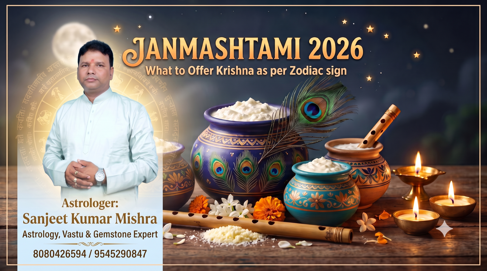 Janmashtami 2026 Lord Krishna dress and bhog according to zodiac sign