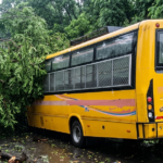 Tree Falls on School Bus Amid Incessant Rain; All Children Evacuated Safely