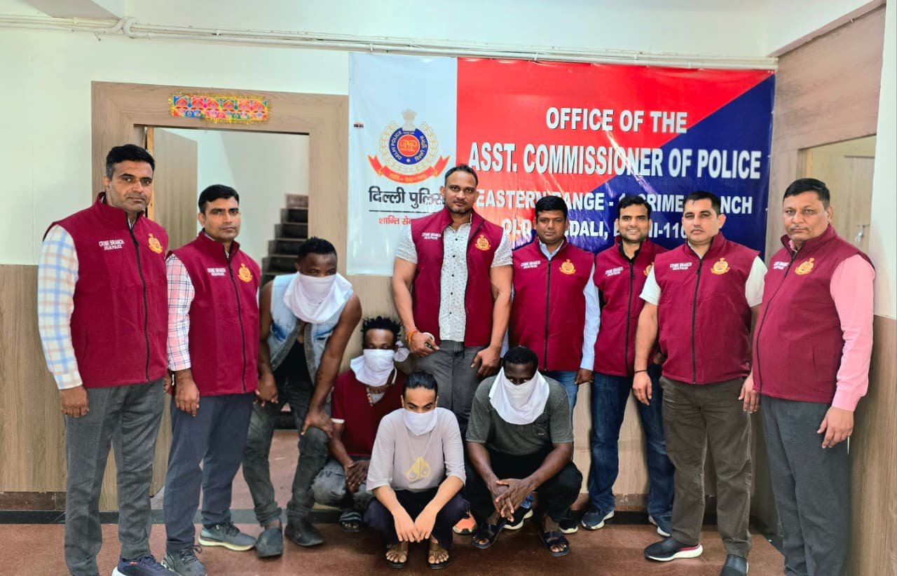 Delhi Police Crime Branch dismantled an international drug ring in Delhi-NCR, arresting three Nigerian nationals and an Indian with cocaine and MDMA.