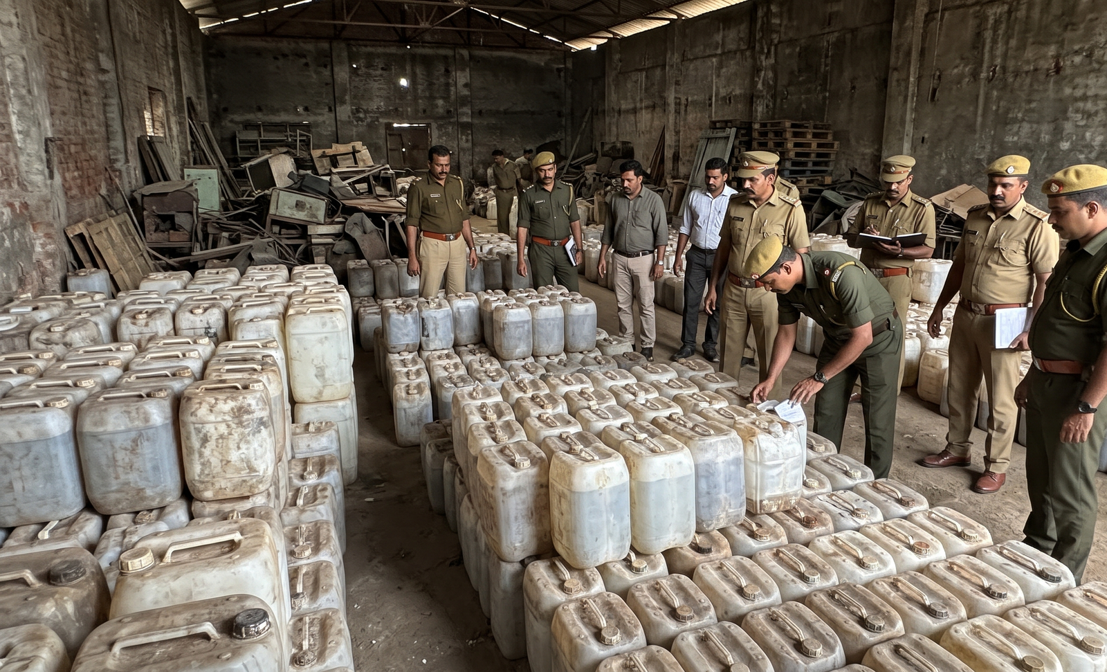 Kerala Excise seized 20,570 litres of spirit from a godown near Kochi in Operation Thunder, marking the state’s largest ever spirit bust.